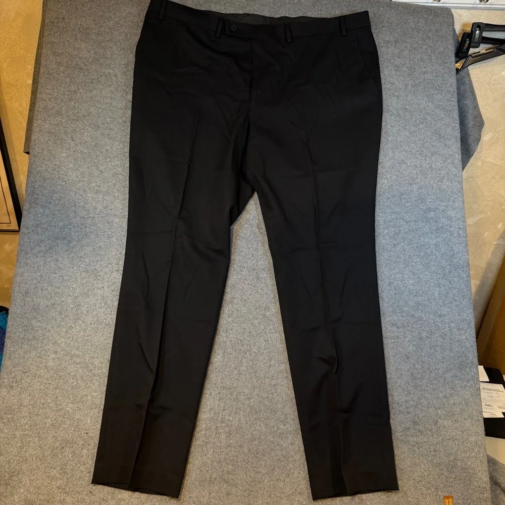 DKNY Mens 2 Piece Suit Black Stretch 2 Button Blazer Trousers 48R 42W New Macy's